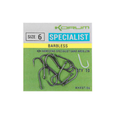 Korum XPERT SPECIALIST BARBLESS HOOKS - SIZE 8 horog