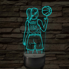 Kosárlabdás lány – 7 színű, színváltós 3D LED lámpa világítás