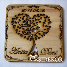  Köszönetajándék fából - almás poháralátét dekorációs kellék