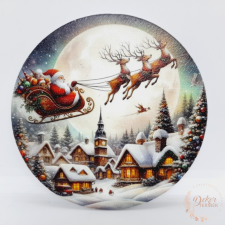  Koszorú közép - Télapó a város felett dekorációs kellék