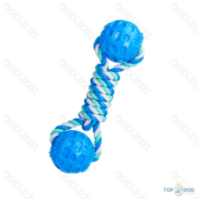  Kötélből készült kutyajáték TPR dupla labdával 23*6cm NB Kék játék kutyáknak
