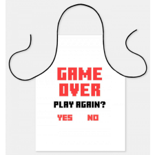Kötény Gamer Over Play Again K052 ajándéktárgy