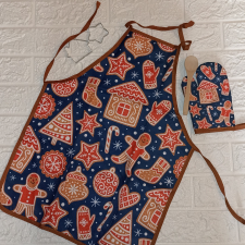  Kötény szett gyerekeknek karácsonyi mintával - mézeskalács mintákkal lakástextília