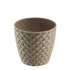 Kötött mintás kaspó 1,6L 14,5x13cm Szín: Barna kerti tárolás
