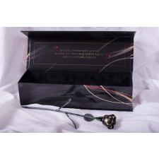  Kovácsoltvas örök rózsa díszdobozban ARANY/ZÖLD ANTIK ajándéktárgy