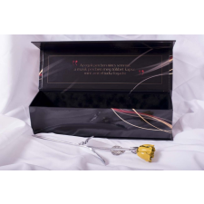  Kovácsoltvas örök rózsa díszdobozban SÁRGA/KRÓM ajándéktárgy