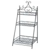  Kovácsoltvas Virágtartó Állvány - 3 Polcos - 114 cm