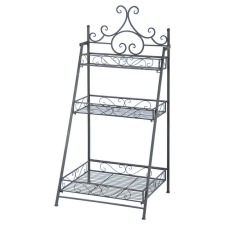  Kovácsoltvas Virágtartó Állvány - 3 Polcos - 114 cm bútor