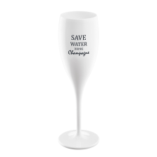  Koziol üvegpohár felirattal - Save water drink champagne üdítős pohár