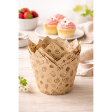  Kraft Muffin Papír, Cupcake – Mintás 12 db sütés és főzés