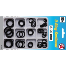 Kraftmann O-gyűrű klt., 50 részes, 5-20mm barkácsolás, csiszolás, rögzítés