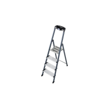 KRAUSE 126429 Monto Securo 4 fokos lépcsőfokos állólétra, eloxált  /4,2kg;1,60m/ létra és állvány