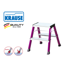 KRAUSE Fellépő ALU lépcsőfokos két oldalon járható gurulós 2x2 Pink - ROLLY létra és állvány
