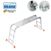KRAUSE MultiMatic univerzális csuklós létra, 4x3 fokos +Acél Dobogó -MONTO- (120687)