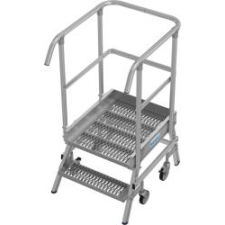 KRAUSE Stabilo egy oldalon járható gurítható dobogó R13 profilrács lépcsőfokokkal, 1x2 (820983) létra és állvány