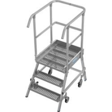KRAUSE Stabilo egy oldalon járható gurítható dobogó R13 profilrács lépcsőfokokkal, 1x3 (821256) létra és állvány