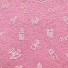 Kreativpartner Baby mintás puha filc anyag - rózsaszín 40x30cm filc