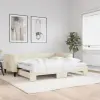  krémszínű kihúzható szövet heverő matracokkal 100x200 cm