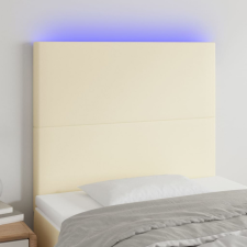  Krémszínű műbőr LED-es fejtámla 100x5x118/128 cm ágy és ágykellék