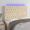  krémszínű szövet LED-es fejtámla 144x7x118/128 cm