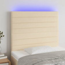 Krémszínű szövet LED-es fejtámla 80x5x118/128 cm ágy és ágykellék