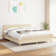  krémszínű szövet rugós ágy matraccal 180 x 200 cm ágy és ágykellék