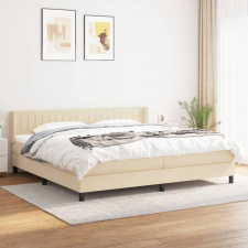  krémszínű szövet rugós ágy matraccal 200 x 200 cm ágy és ágykellék