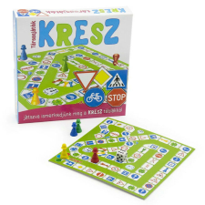 Kresz tanuló társasjáték - oktató játék dobókockával és színes bábukkal (BBMJ) társasjáték