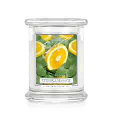 Kringle Candle CITRUS & ZSÁLYA illatgyertya közepes 2 kanócos (411 g), gyertya
