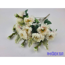  Krizantém 11 ágú selyem csokor 44cm - Krém-Rózsaszínes dekorációs kellék