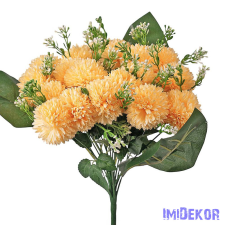  Krizantém 18 ágú selyemvirág csokor 38cm - Barack dekorációs kellék