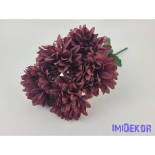  Krizantém 5 ágú selyem csokor 38cm - Bordó dekorációs kellék