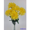  Krizantém 5 ágú selyemvirág csokor 37cm - Sárga