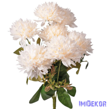 Krizantém 7 ágú selyemvirág csokor 42cm - Ekrü dekorációs kellék