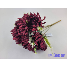  Krizantém 7 ágú selyemvirág csokor 44cm - Bordó dekorációs kellék