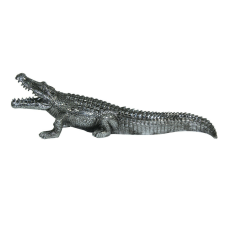 Krokodil figura Műanyag Ezüst 20,5x67x18,5cm játékfigura