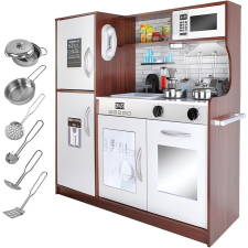 Kruzzel 22114 XXL Fa játék konyha + tartozékok, barna (5900779944121) konyhakészlet