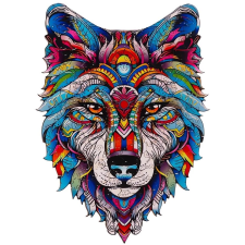 Kruzzel 24552 Wooden puzzle wolf, 170 pieces, 38 × 27 cm (24552) puzzle, kirakós