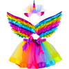Kruzzel Szivárvány Színű Egyszarvú Öltözet - Szoknya, Szárnyak + Fejpánt (5900779948495)