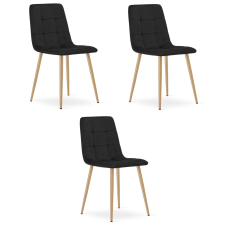  Krzesło KARA - czarny aksamit / nogi kolor drewna x 3 bútor