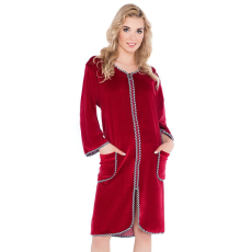 Kuba Radana női velúr fürdőköpeny, borvörös S