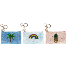 Kulcstartós pénztárca, 14,5x8,5cm, csillogó és flitteres, Summer pénztárca