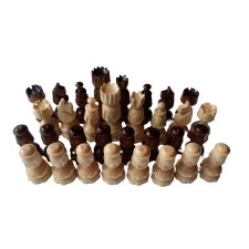  Különleges arc faragású sakk figura készlet 3.2 cm átmérőjű barna társasjáték