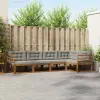  Kültéri kanapé szett 5 pcs Természetes és Világosszürke