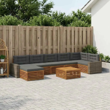  Kültéri kanapé szett párnával 8 pcs Természetes és antracit kerti bútor