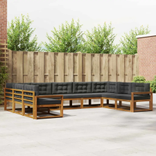  Kültéri kanapé szett párnával 9 pcs Természetes és antracit kerti bútor