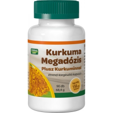  Kurkuma Megadózis Plusz Kurkuminnal étrend-kiegészítő kapszula 90 db vitamin és táplálékkiegészítő