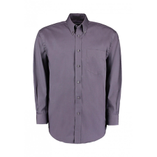 Kustom Kit Férfi hosszú ujjú Ing Kustom Kit Classic Fit Premium Oxford Shirt S, Szénszürke férfi ing