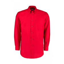 Kustom Kit Férfi hosszú ujjú Ing Kustom Kit Classic Fit Workwear Oxford Shirt XL, Piros férfi ing