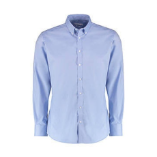 Kustom Kit Férfi hosszú ujjú Ing Kustom Kit Slim Fit Stretch Oxford Shirt LS XL, Világos kék